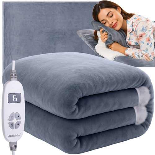 Patura electrica pentru 2 persoane, 10 trepte de temperatura, telecomanda cu afisaj, 180x130 cm - imagine 8